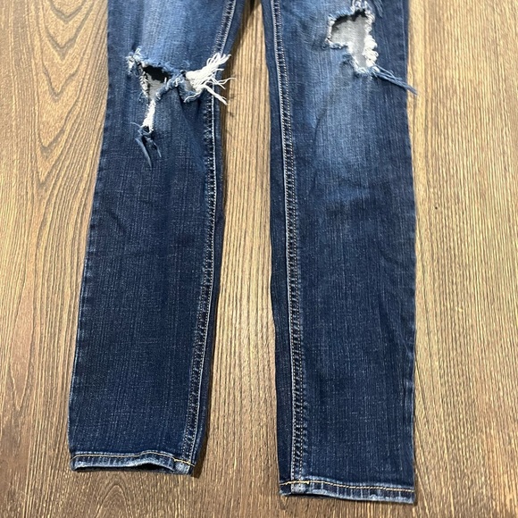 Hollister Super Skinny Jeans Distressed Whisker Denim Medium Wash Blue Size 27 - Picture 2 of 11
